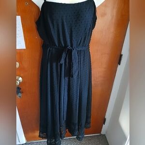 City Chic long black dress with lace bottom